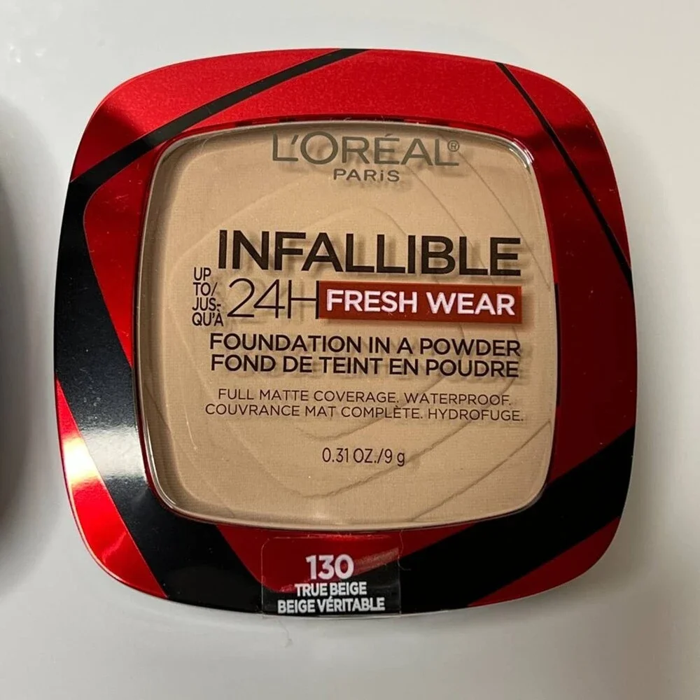 ❤️ Two (2) L'Oreal Paris Infallible 24H Fresh Wear Powder 130 True Beige ❤️